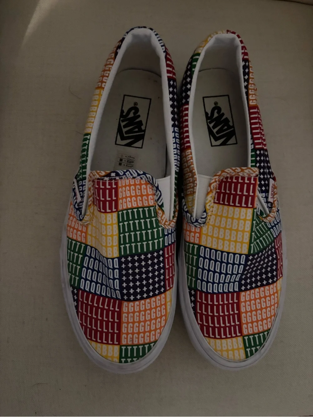 Vans Adult Unisex Slip-On Pride Rainbow Checkerboard Shoes